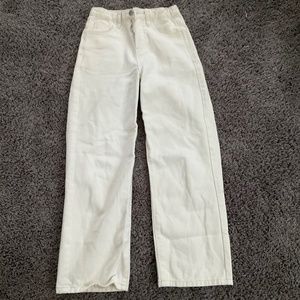 Shein girls wide leg cream jeans